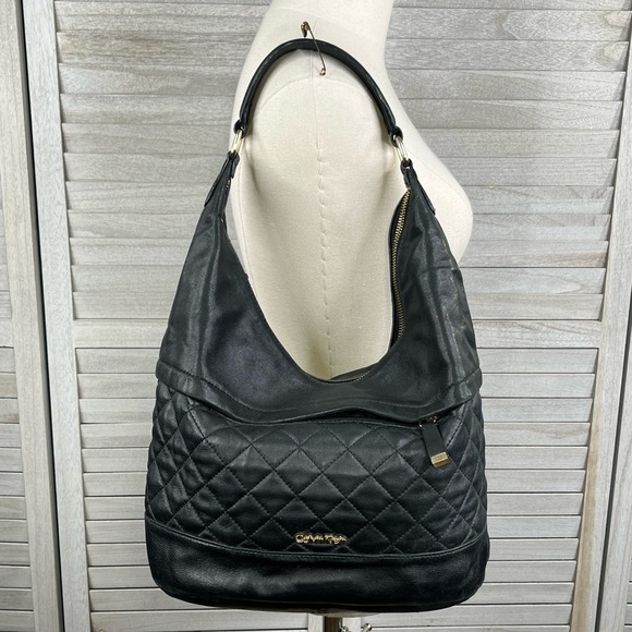 CALVIN KLEIN Quilted Satchel Bag Black - Picture 1 of 12